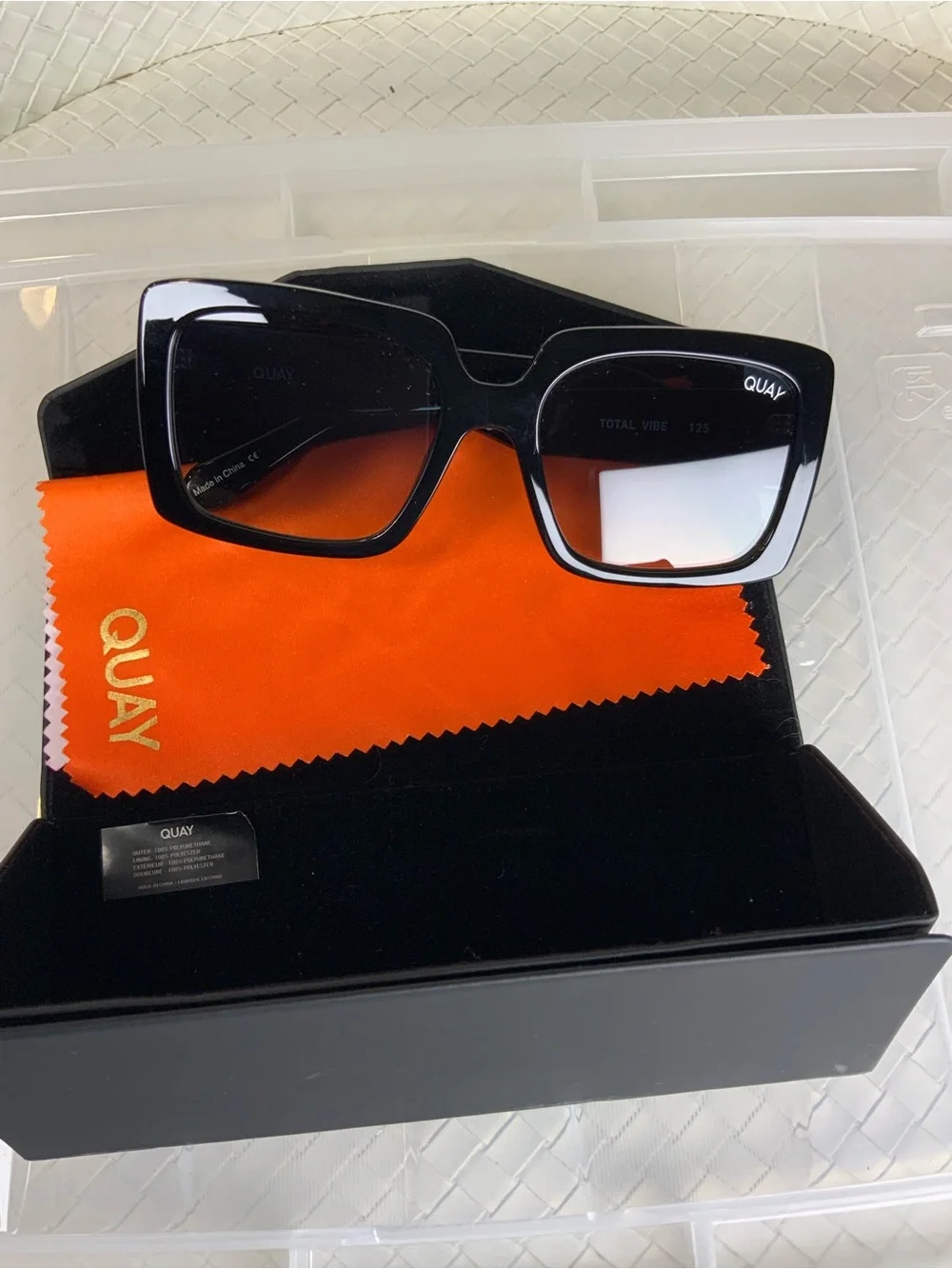 Quay Australia Glossy Black Cat Eye Sunglasses